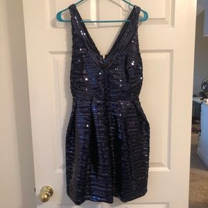 Sequined Blue Cocktail Dress
